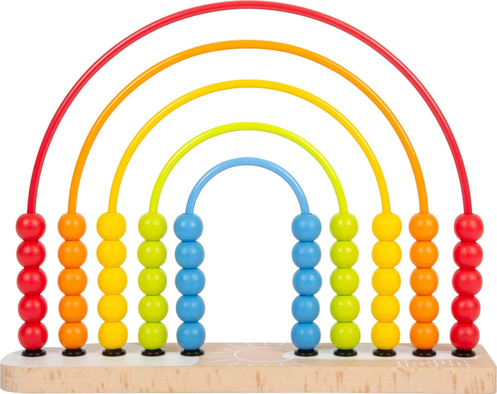small foot Motorikschleife und Abakus, ab 12 Monaten, in Regenbogenfarben, mit 50 bunten Holzperlen,