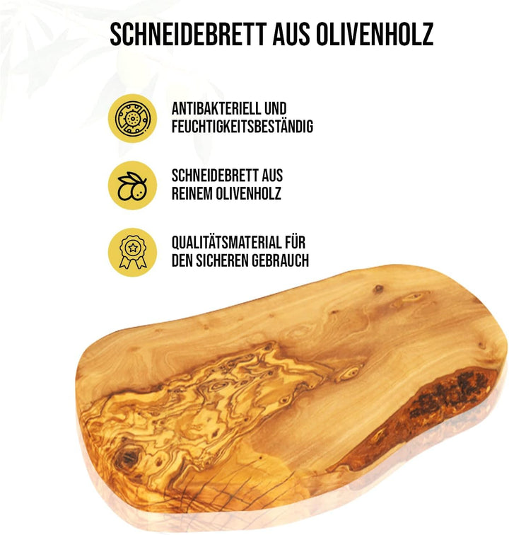 Brett aus Olivenholz, Olivenholzbrett Schneidebrett, Holzbrett, Frühstücksbrett, Steakbrett (35 x 17