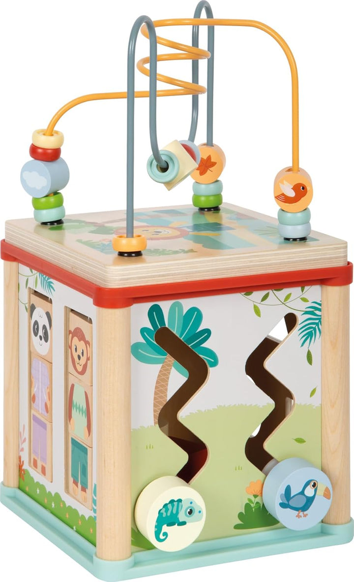 small Foot Motorikwürfel „Jungle Friends“ aus FSC® 100%-zertifiziertem Holz, platzsparender Aktivitä