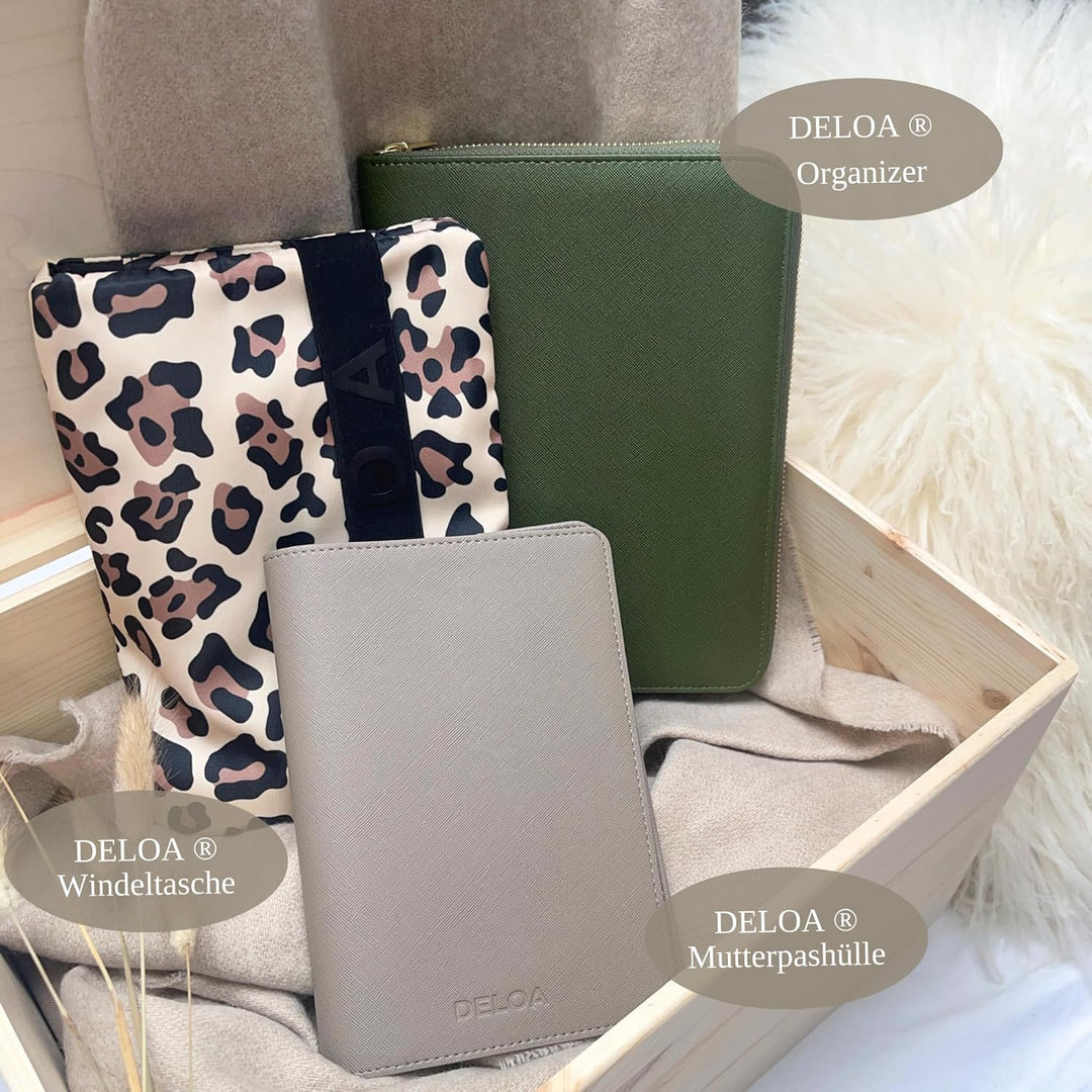 DELOA ® Windeltasche für unterwegs mit viel Platz - Kleine Wickeltasche, Baby Windelorganizer (Lemon