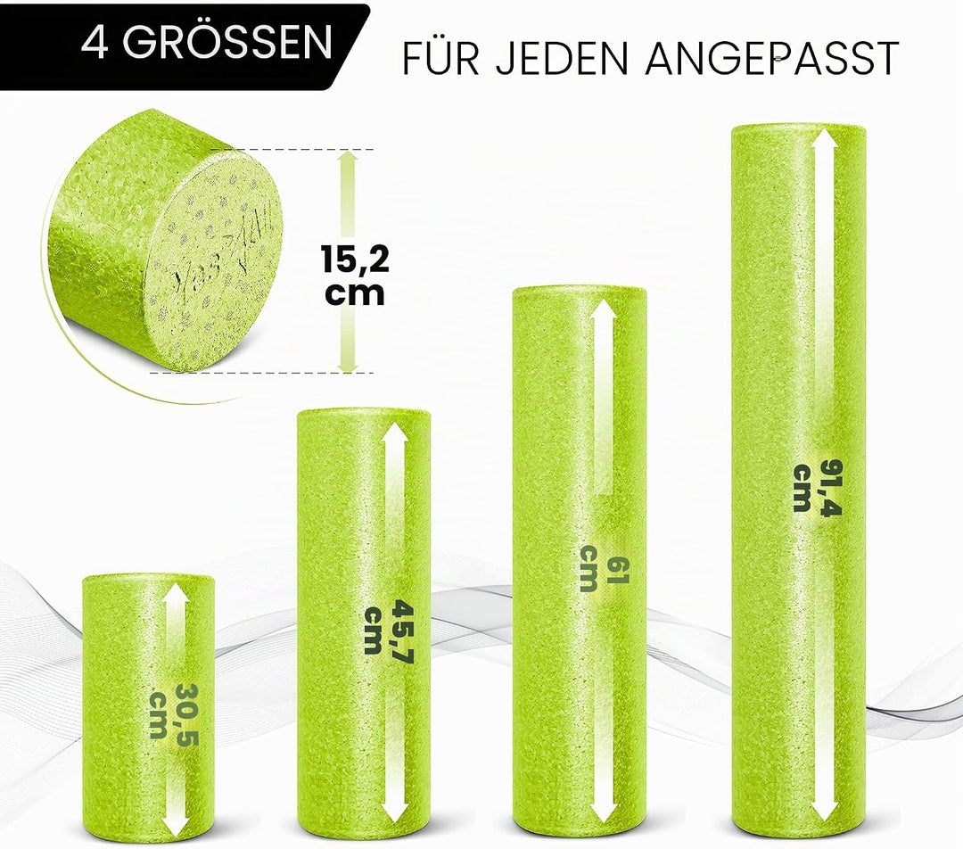 Yes4All Hochdichter EPP Runder Rücken-Foam Roller, Trainingsrolle für Yoga, Pilates &amp; Dehnen – 30, 4