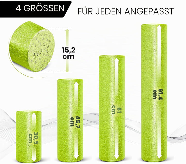 Yes4All Hochdichter EPP Runder Rücken-Foam Roller, Trainingsrolle für Yoga, Pilates &amp; Dehnen – 30, 4