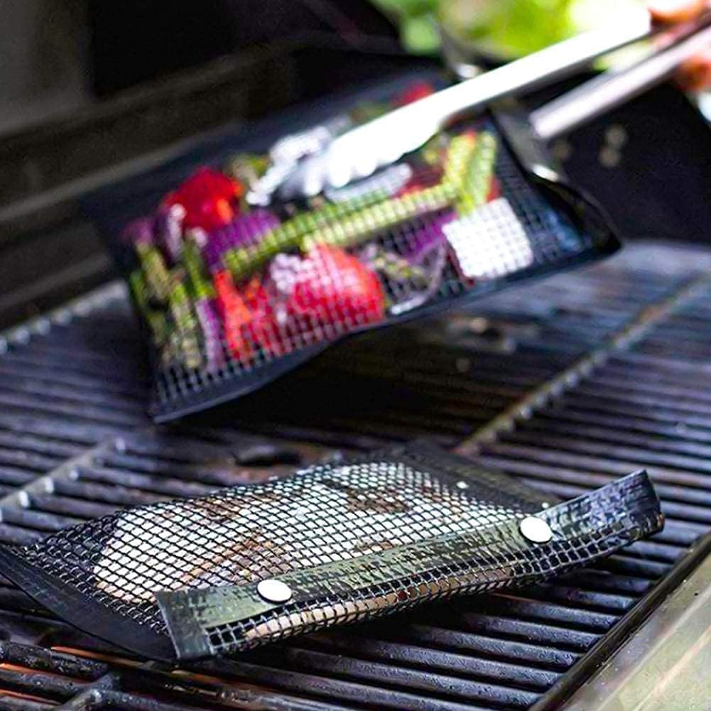 2pcs 8.6x10.6 Zoll Grill Mesh Bag, Antihaft-Backbeutel Grillen Backen Hochtemperaturbeständig, Wiede