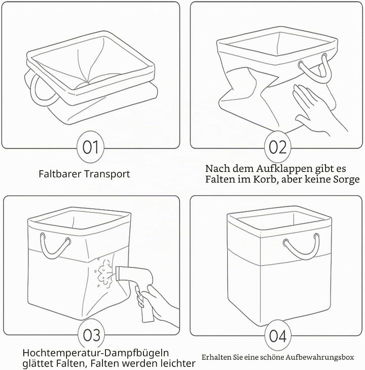 SOCOHOME Aufbewahrungsboxen Stoff, 25x25x25cm körbe Aufbewahrung für Spielzeug Regal Garderobe,Wasch
