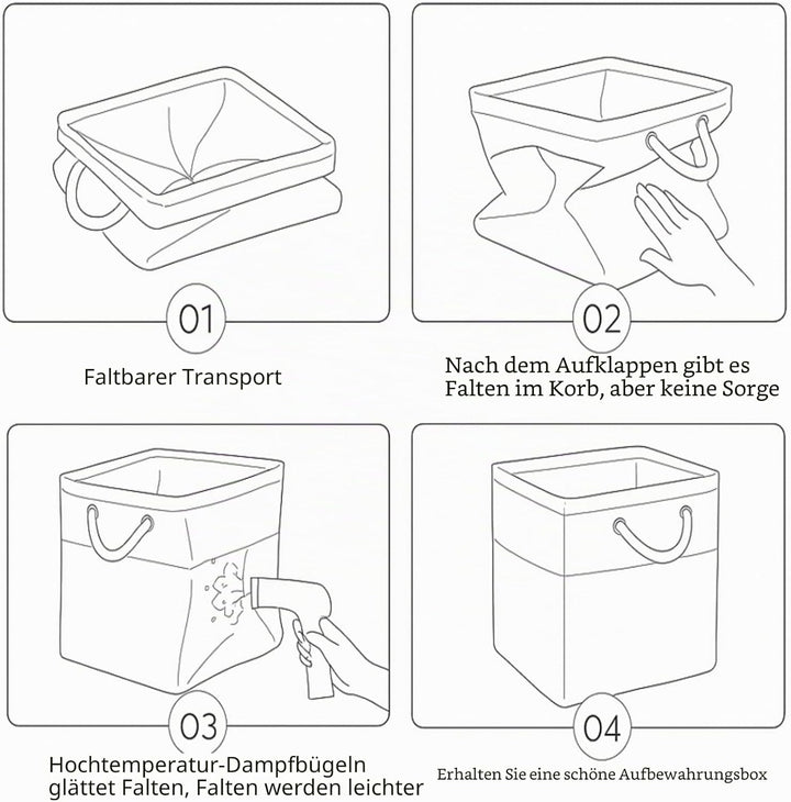 Mangata 30x30x30cm Aufbewahrungsbox Stoff, Aufbewahrungskorb zum Organisieren von Kleidung und Spiel