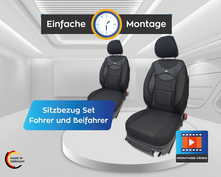 BREMER SITZBEZÜGE Mass Sitzbezüge kompatibel mit Mercedes E-Klasse W212/S212 Fahrer & Beifahrer 128