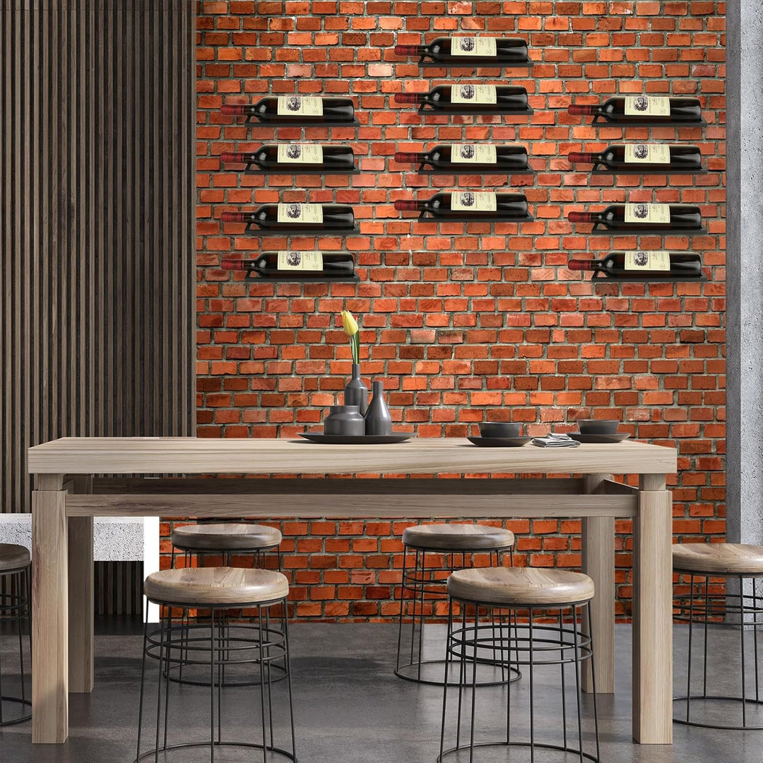 MIVIDE 6 Stück Weinregal Metall Schwarz Wandmontage, Flaschenhalter Wand, Hängend für Alle Arten von