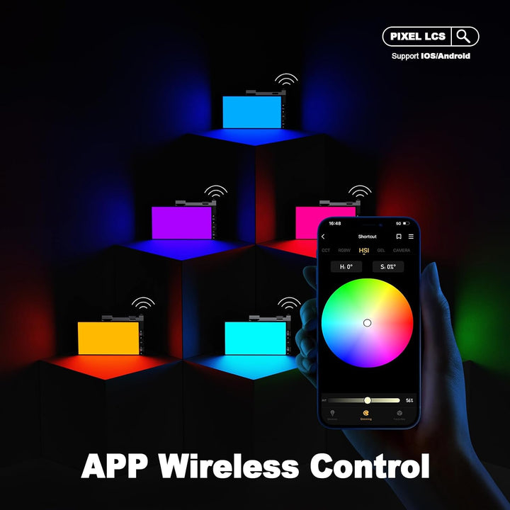 Pixel G1s RGB LED Video Licht mit verstellbarem Stativ (45-156cm), 2500K-8500K 12W Akku und CRI≥97,V