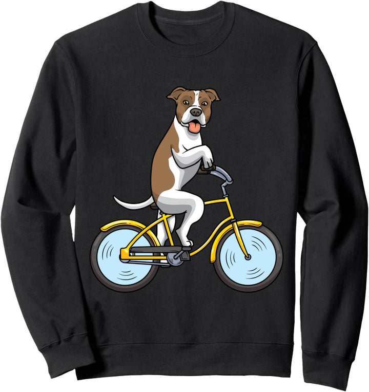 American Staffordshire Terrier Hund mit Fahrrad Sweatshirt