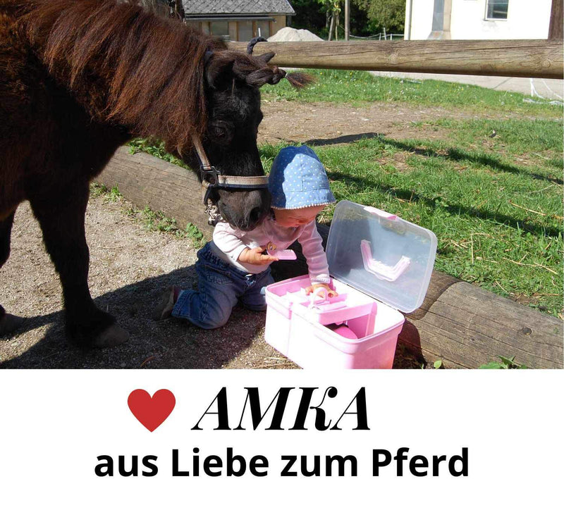 AMKA Pferde Putzbox Putzkasten Putzkoffer gefüllt für Kinder 7 teilig (lila), lila