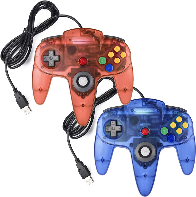 miadore 2X USB N64 64 Controller Plug & Play Joystick Gamepad N64 PC-Controller für Windows PC MAC R