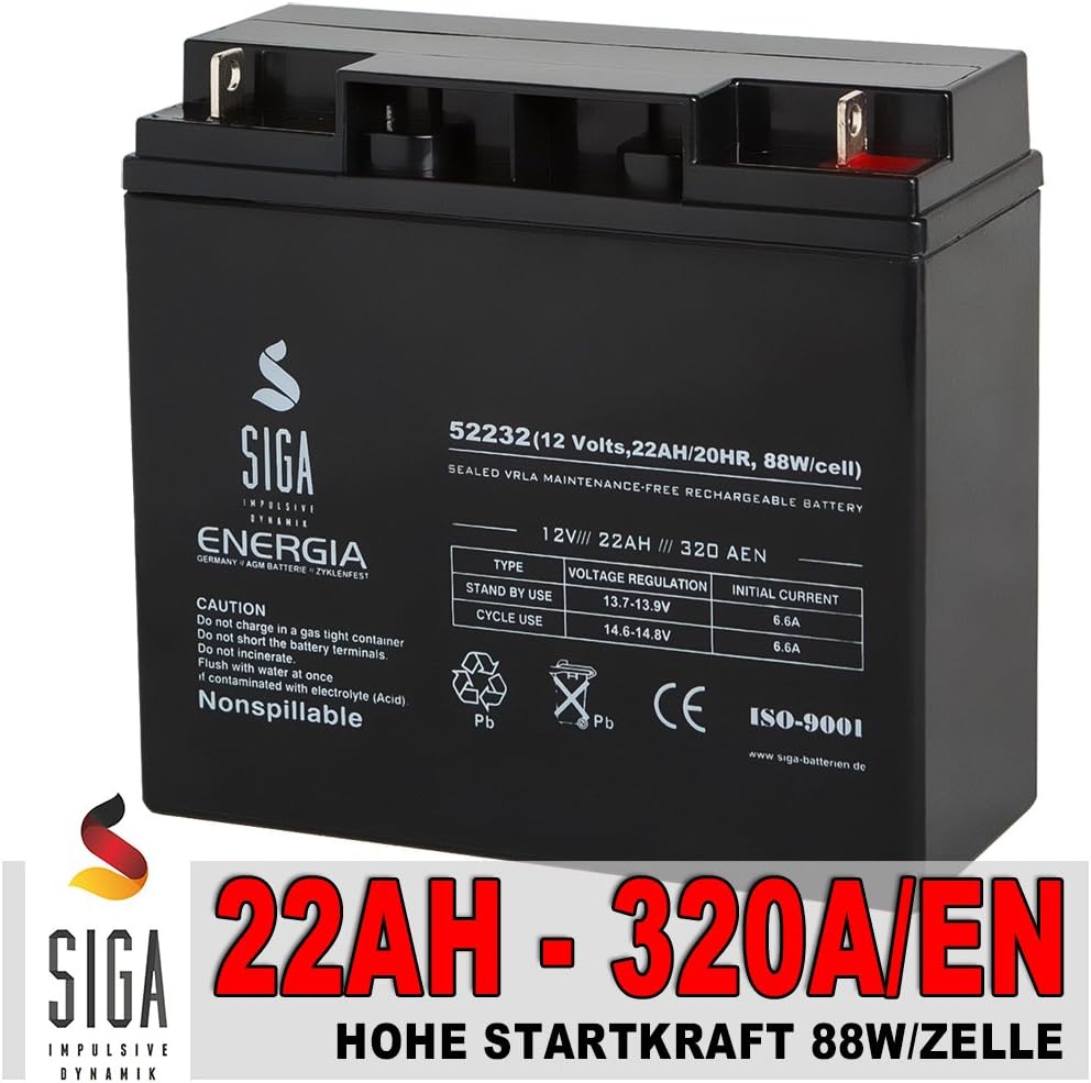 Blei Akku 22AH 12V AGM GEL Batterie Motorrad Batterie Jetski 18Ah 19Ah 20Ah 23Ah