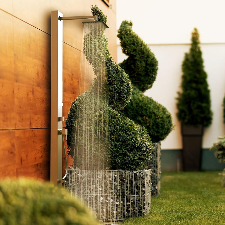 Four & More Designer Gartendusche Aussendusche Pooldusche Regendusche Duschsäule Dusche aus gebürste
