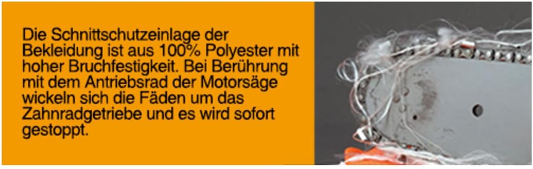 Cofra V491-0-08.Z/3 Arbeitshose "Chain Stop", Grün/Orange, M