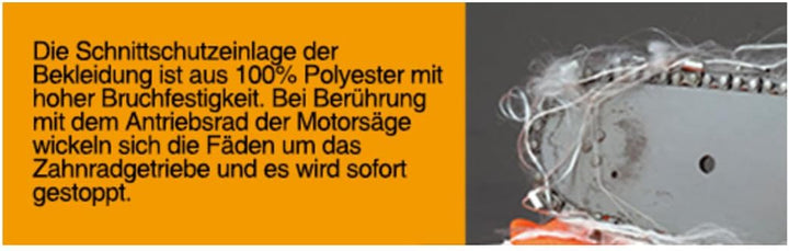 Cofra V491-0-08.Z/3 Arbeitshose "Chain Stop", Grün/Orange, M