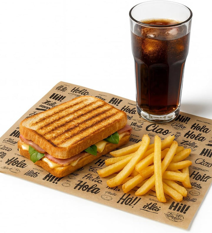 Inoverse Deli Paper 25x33 cm – 500 Blatt Fettabweisendes Einschlagpapier – Zeitungspapier, Sandwich,