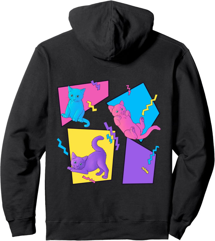 Retro Kätzchen mit Farben und Formen Pullover Hoodie