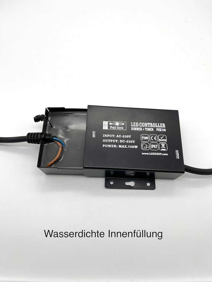 LEDZEIT - Profi Serie - LED Controller mit Netzstecker, Stufenloser Dimmer, Timer, mit Fernbedienung