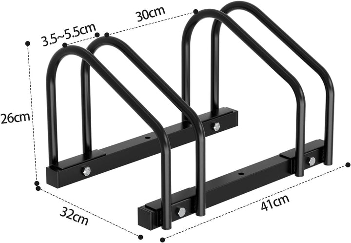 Eulenke 2 Stück Fahrradständer Metall Verzinkt Stahl - fahrradhalter 35-55mm Reifenbreite und 30cm R