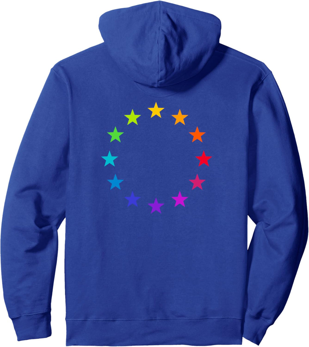 EU Flagge bunt Sterne Regenbogen Farben Fahne Logo Europe Pullover Hoodie