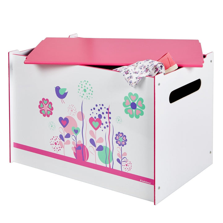 Blumen und Vögel - Spielzeugkiste für Kinder – Aufbewahrungsbox für das Kinderzimmer, 39.5x39.5x60.0