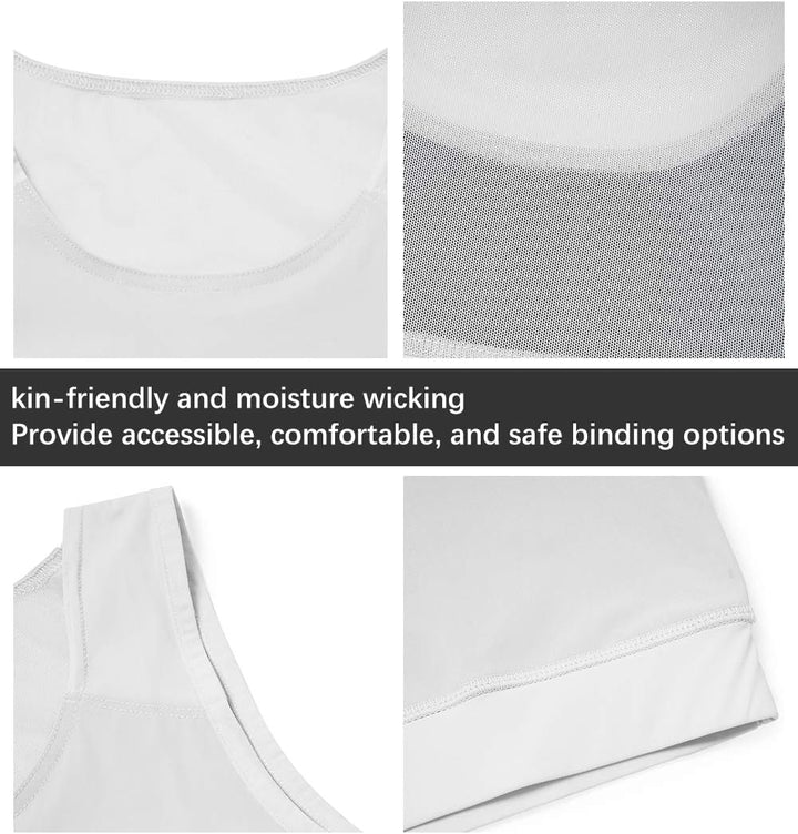 Idtswch Brustbinder für Transgender Brustbinder Half Ftm Binder Brust Kompressions-BH S Weiss, S Wei