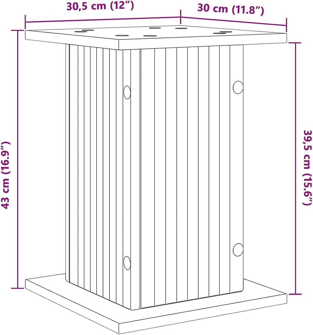 vidaXL Pflanzenständer 2 stk. Graues Sonoma 30,5 x 30 x 43 cm, Graues sonoma 30,5 x 30 x 43 cm