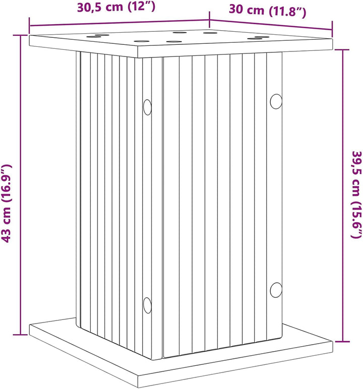 vidaXL Pflanzenständer 2 stk. Graues Sonoma 30,5 x 30 x 43 cm, Graues sonoma 30,5 x 30 x 43 cm