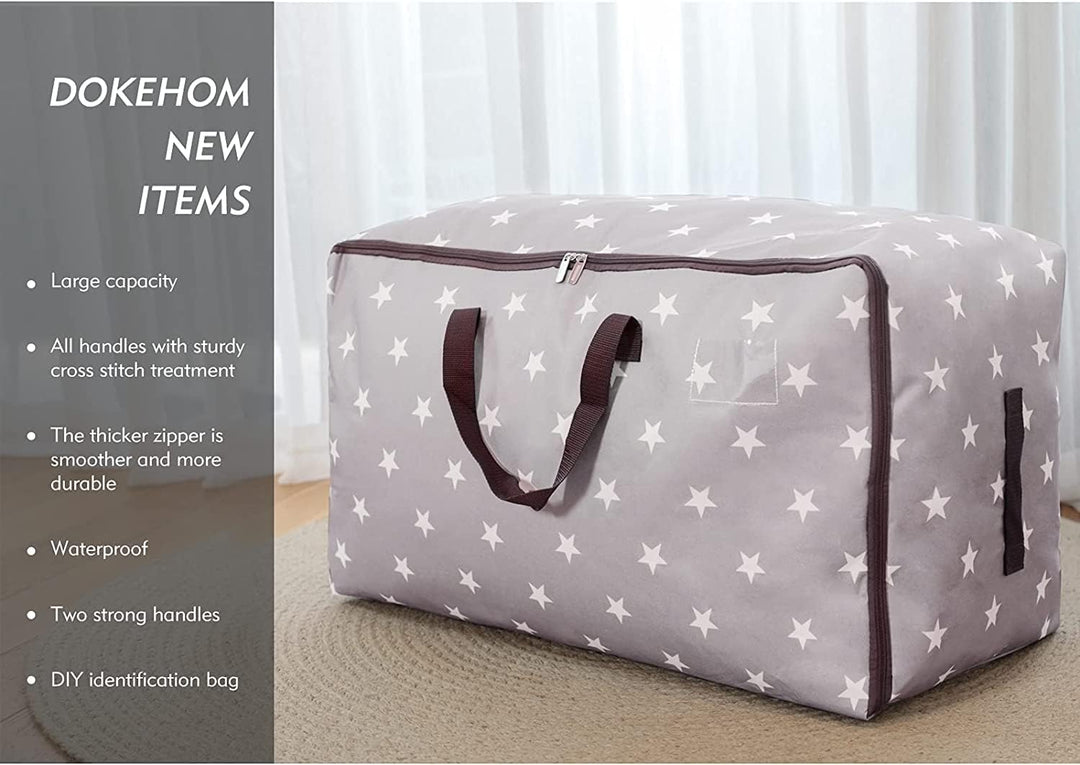 DOKEHOM 3 Stück 105L Extra Grossen Kleiderständer Unterbettkommoden, Faltbare Organisator-Beutel für