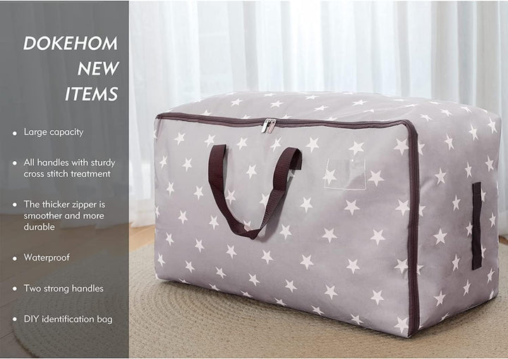 DOKEHOM 3 Stück 105L Extra Grossen Kleiderständer Unterbettkommoden, Faltbare Organisator-Beutel für