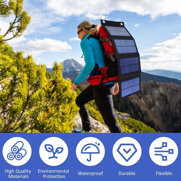 20W Tragbares Solar-Ladegerät mit Solarpanelen, USB-A Ausgang, IP67 wasserdicht, für Wohnwagen, Ruck