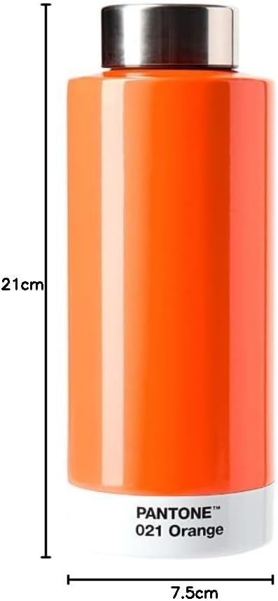 PANTONE Trinkflasche, doppelwandiger rostfreier Edelstahl mit Thermo-Funktion, auslaufsicher, 500 ml