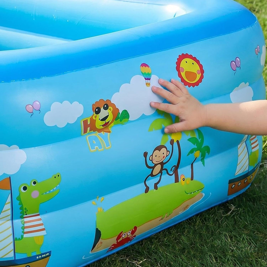 Aufblasbarer Pool für Kinder, UV-beständig, gross, tragbar, faltbar, quadratisch, für heisses Wetter