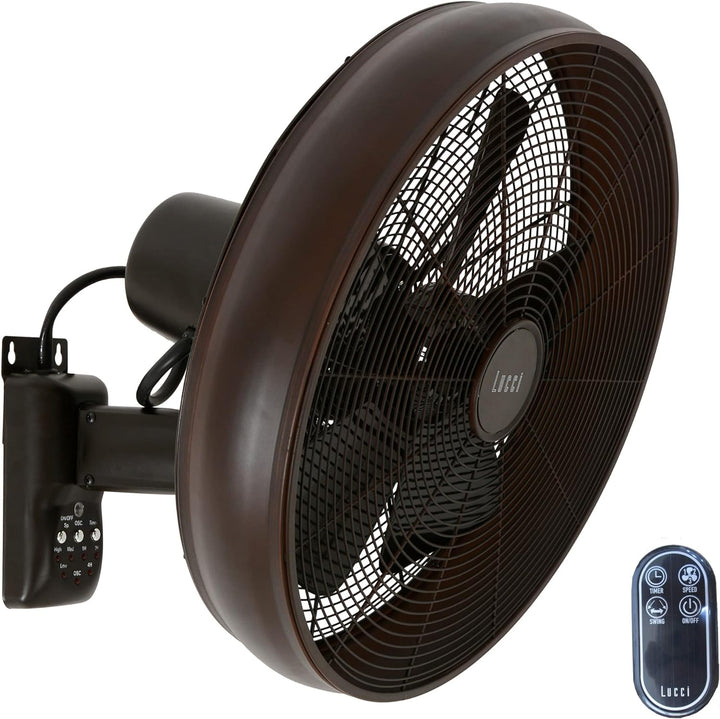 LUCCI AIR Wandventilator Breeze, Ventilator inkl. Fernbedienung, Wandlüfter mit Schwenkautomatik, Ø