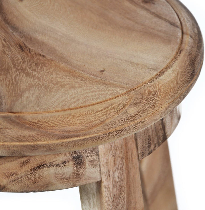 Divero Hocker Salinas aus Suar Holz, unbehandelt – Farbe: Braun