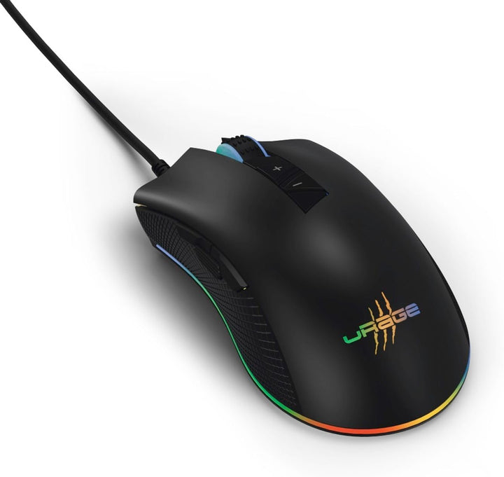uRage Gaming-Maus Reaper 10k (1000 Hz, USB, kabelgebunden, 1,8 m Kabel, 10.000 DPI) schwarz/gelb/ros