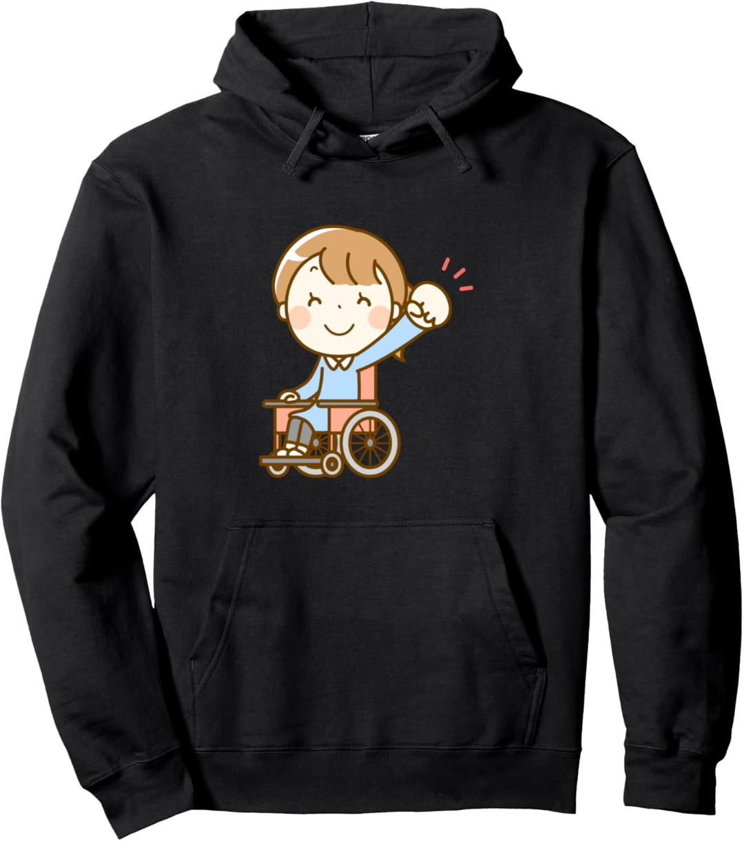 Heiteres Rollstuhl-Mädchen Pullover Hoodie