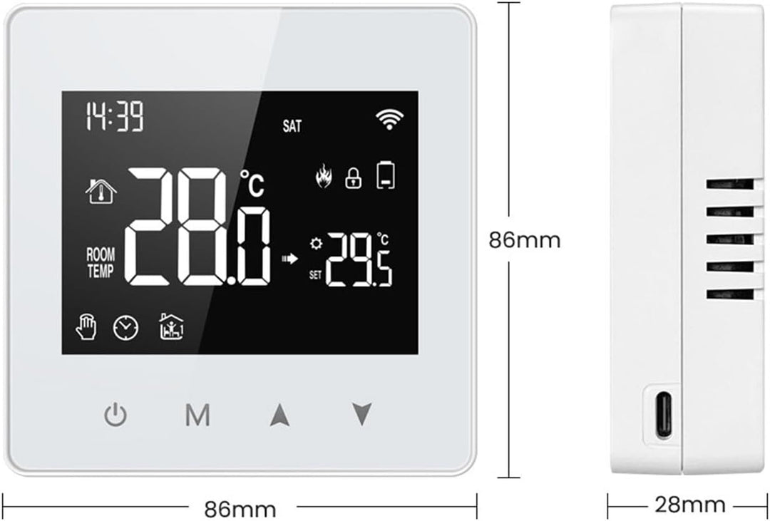 Smart Programmierbares Thermostat, Tuya Zigbee Thermostat Betrieben durch Batterie, Smart Thermostat
