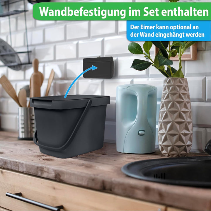 YourCasa Biomülleimer Küche - 6L Komposteimer Küche für alltäglichen Biomüll Behälter - Mit Deckel u