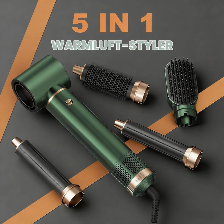 UKLISS Hair Styler Set Hairstyler 5 in 1 Haarstyler, Airstyler Air Curlers Föhn 5 in 1 Mit Rundbürst