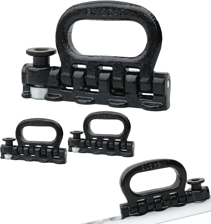 2 Stück Vierfach Fitting Endbeschlag Endfitting für Airlineschiene 4000 daN, klappbar