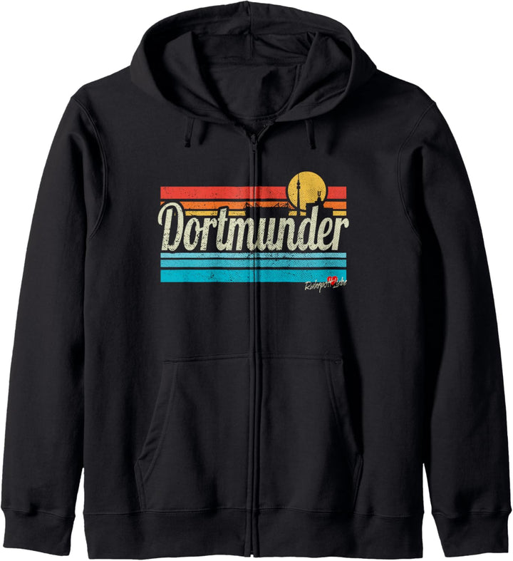 Dortmunder Schriftzug Retro Vintage Surfer Dortmund Liebe Kapuzenjacke