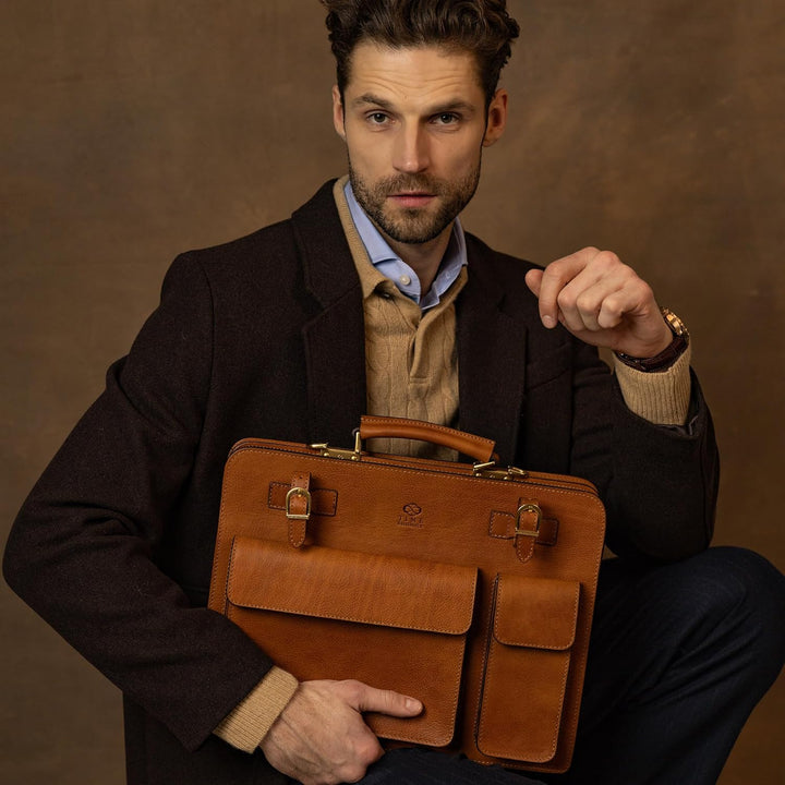 Time Resistance Leder Arbeitstasche – Handgemacht Ledertasche 15 Zoll Laptoptasche Bürotasche Notebo