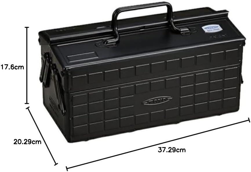 Toyo ST-350BK Color 2-stöckiger Werkzeugkasten, Schwarz, Schwarz