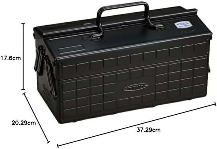 Toyo ST-350BK Color 2-stöckiger Werkzeugkasten, Schwarz, Schwarz