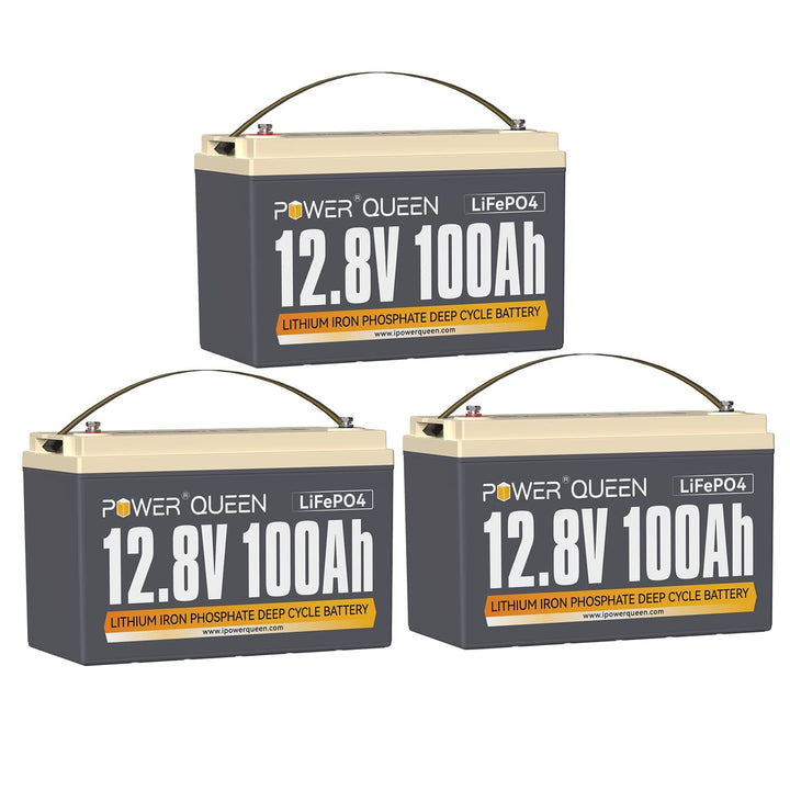 Power Queen 12V 100Ah Lithium LiFePO4 Batterie, gebaut in Smart 100A BMS, Niedrigtemperaturschutz 40