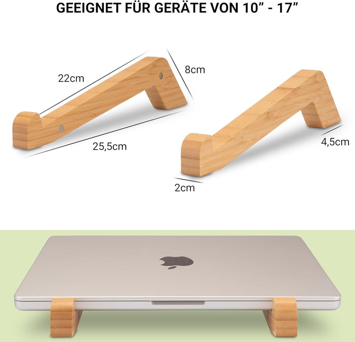 MY FAT GORILLA Laptop Ständer aus Bambus, ergonomische universal Halterung für Notebook Erhöhung, ko