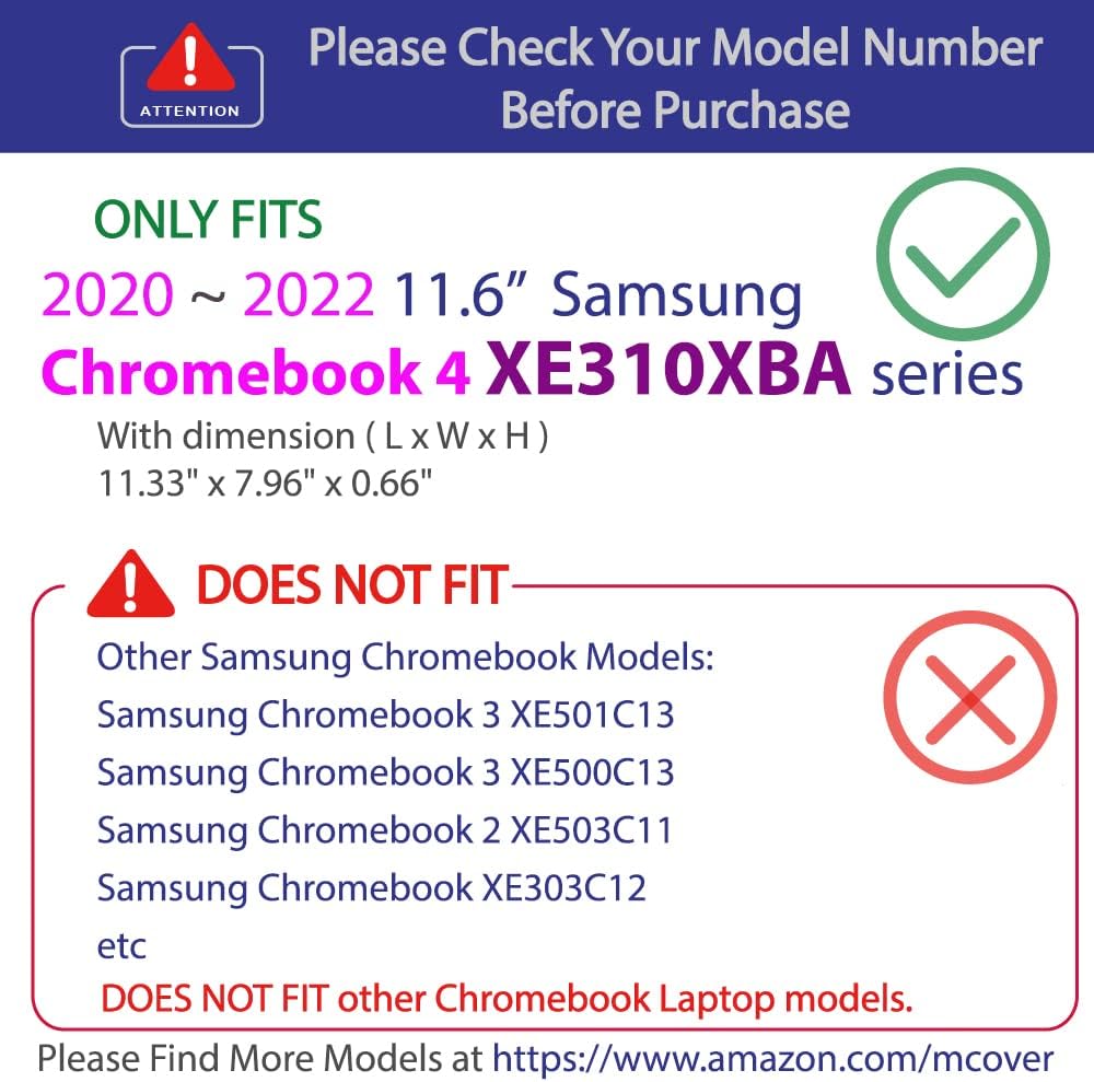 mCover Hartschalen-Schutzhülle Kompatibel mit Samsung Chromebook 4 XE310XBA Serie 2020 29,5 cm (11,6