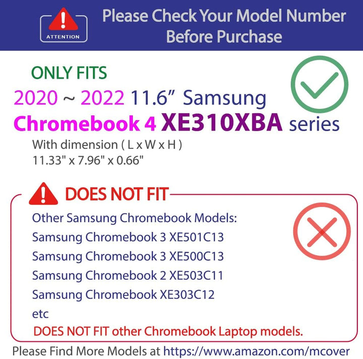 mCover Hartschalen-Schutzhülle Kompatibel mit Samsung Chromebook 4 XE310XBA Serie 2020 29,5 cm (11,6