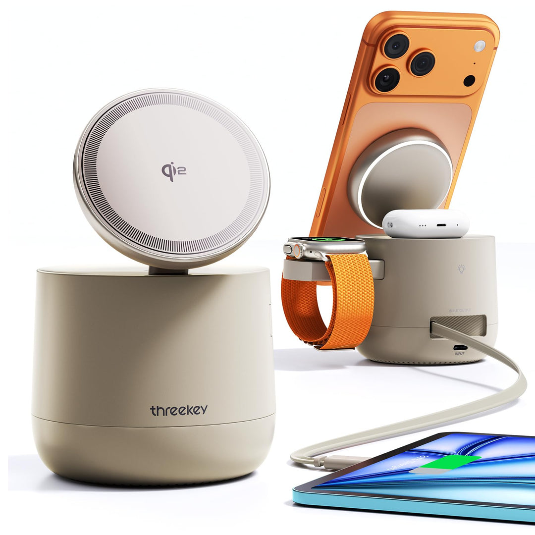 MFi-Zertifiziert von Apple, 4-in-1-Mag-Wireless-Ladestation, Qi2 15-W-Mag-Ladegerät für iPhone 17/16